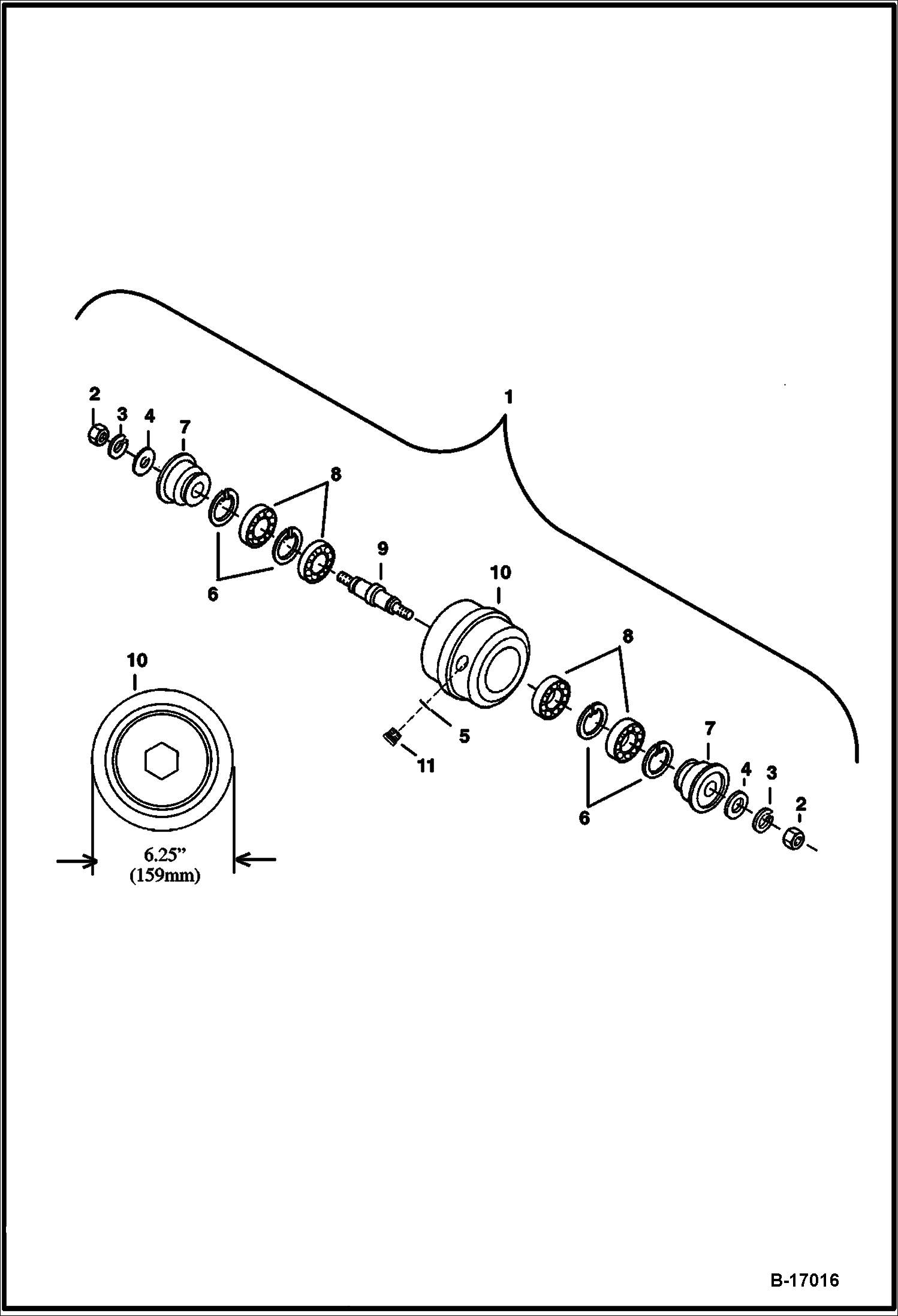 ЗАЩИТА РОЛИКОВ ГУСЕНИЦЫ (РЕЗИНОВЫЕ ГУСЕНИЦЫ)(С ЗАГЛУШКОЙ)