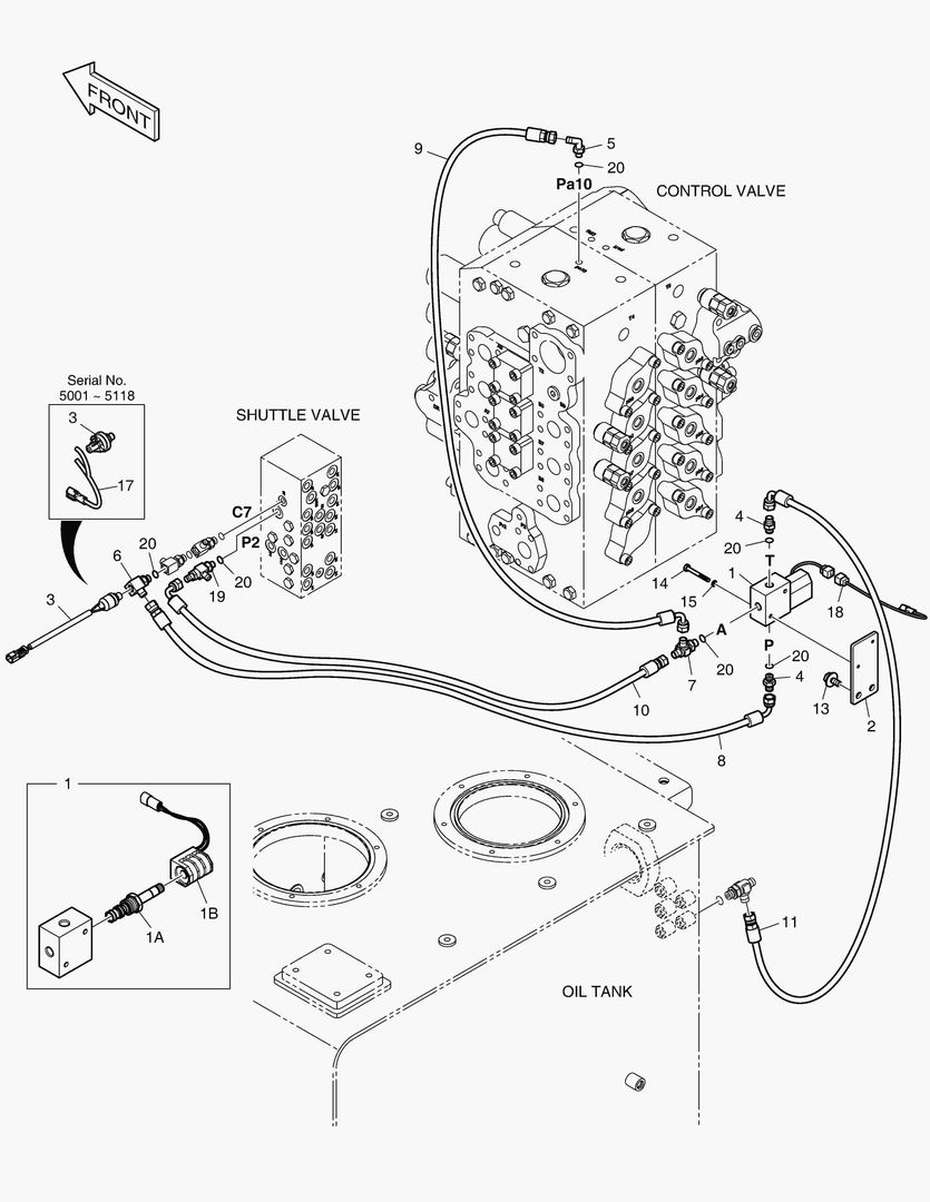 ТРУБОПРОВОД СЕРВОУПРАВЛЕНИЯ - 2 НАСОСА