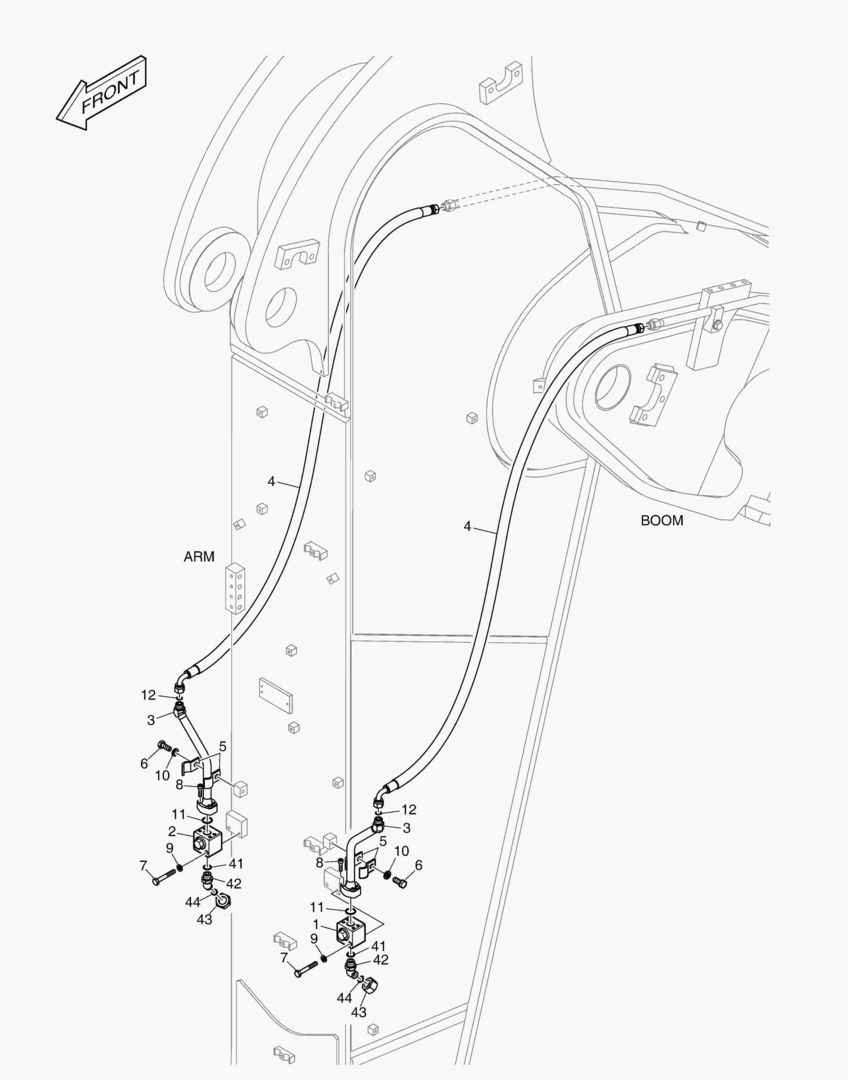 ГИДРОСИСТЕМА РУКОЯТИ - ВРАЩАЮЩИЙСЯ (РУКОЯТЬ 2.9 м)