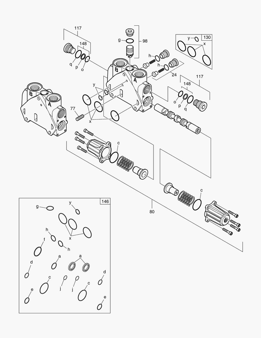 БЛОК ХОДА(ПРАВОСТРОННИЙ) - РЕГУЛИРУЮЩИЙ КЛАПАН
