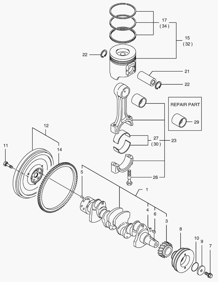 018 CRANK SHAFT & PISTON