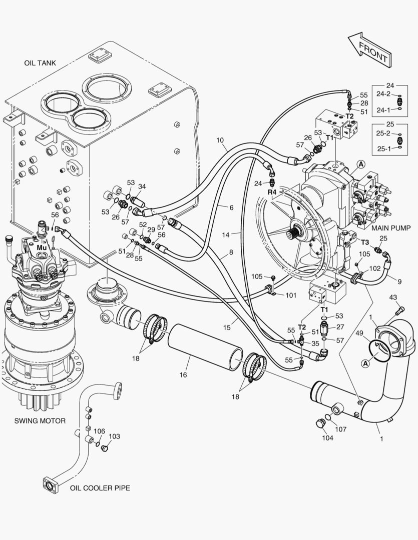 1270 OIL COOLER PIPING(1) - PUMP