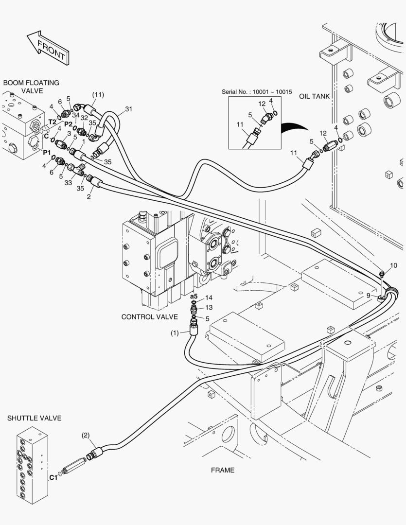 ТРУБОПРОВОД СЕРВОУПРАВЛЕНИЯ - СТРЕЛА ПЛАВАЮЩЕГО ТИПА