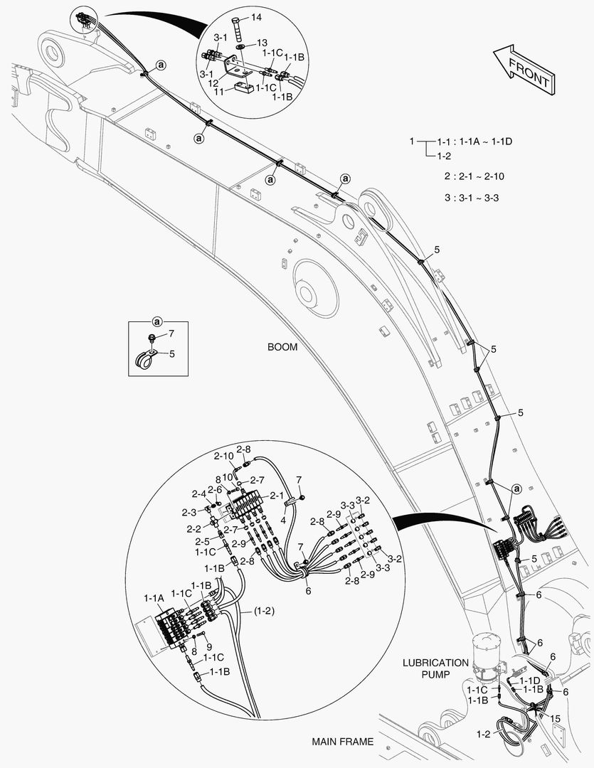 6420 LUBRICATION PIPING - BOOM 6.65m(WITH AGS)