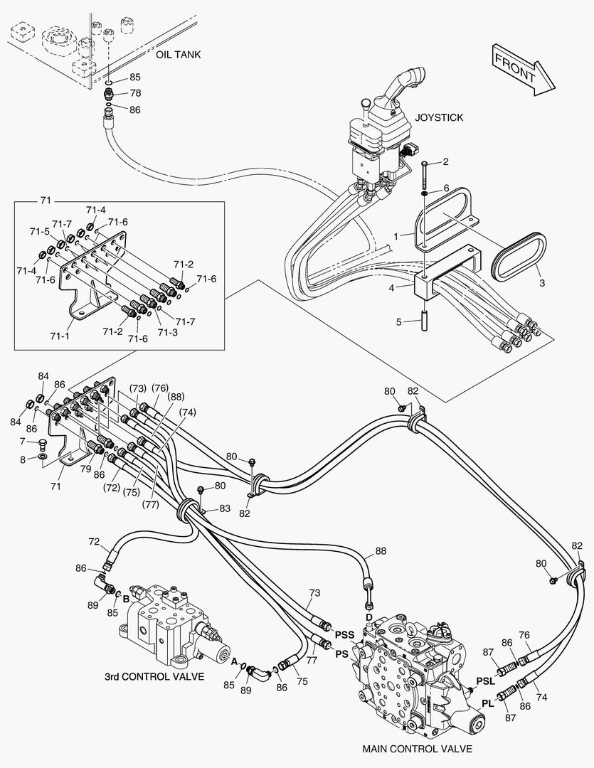 ТРУБОПРОВОД СЕРВОУПРАВЛЕНИЯ - 3-Й РЫЧАГ