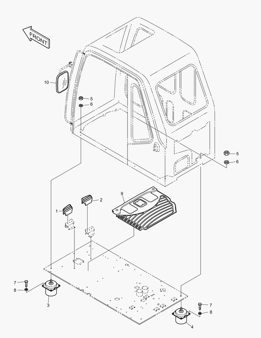 КРЕПЛЕНИЕ КАБИНЫ В СБОРЕ