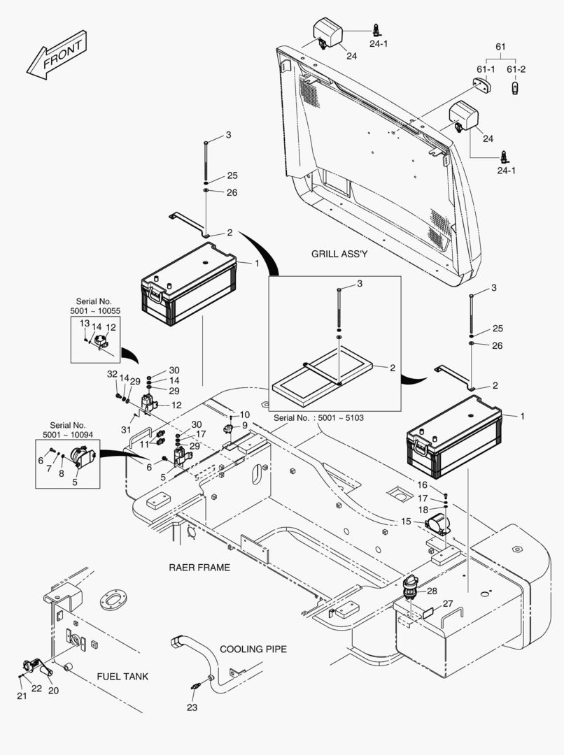 1450 ELECTRIC PARTS - BATTERY & REAR LAMP