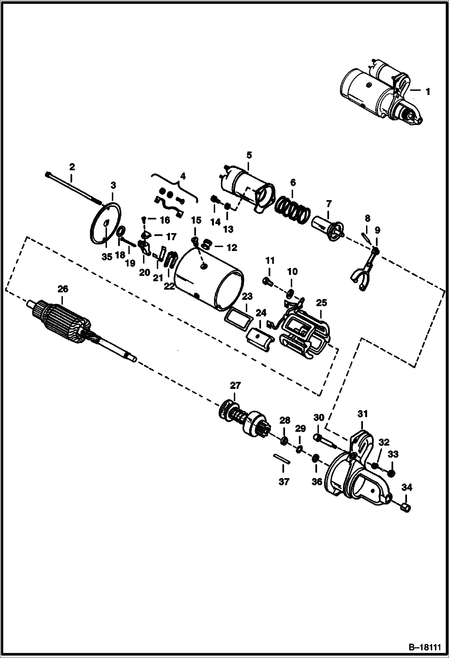 Схема СТАРТЕР (DELCO 1109253) (СЕРИЙНЫЙ НОМЕР 14001 И ВЫШЕ)