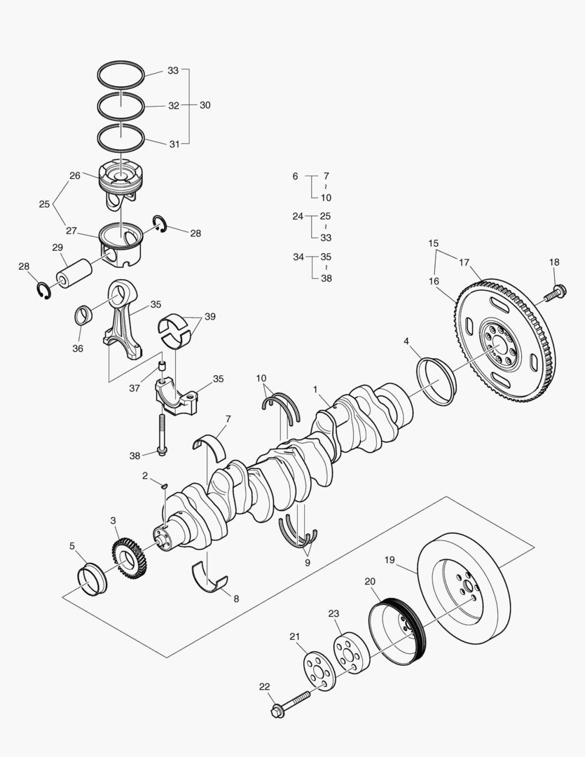 015 CRANK SHAFT & PISTON