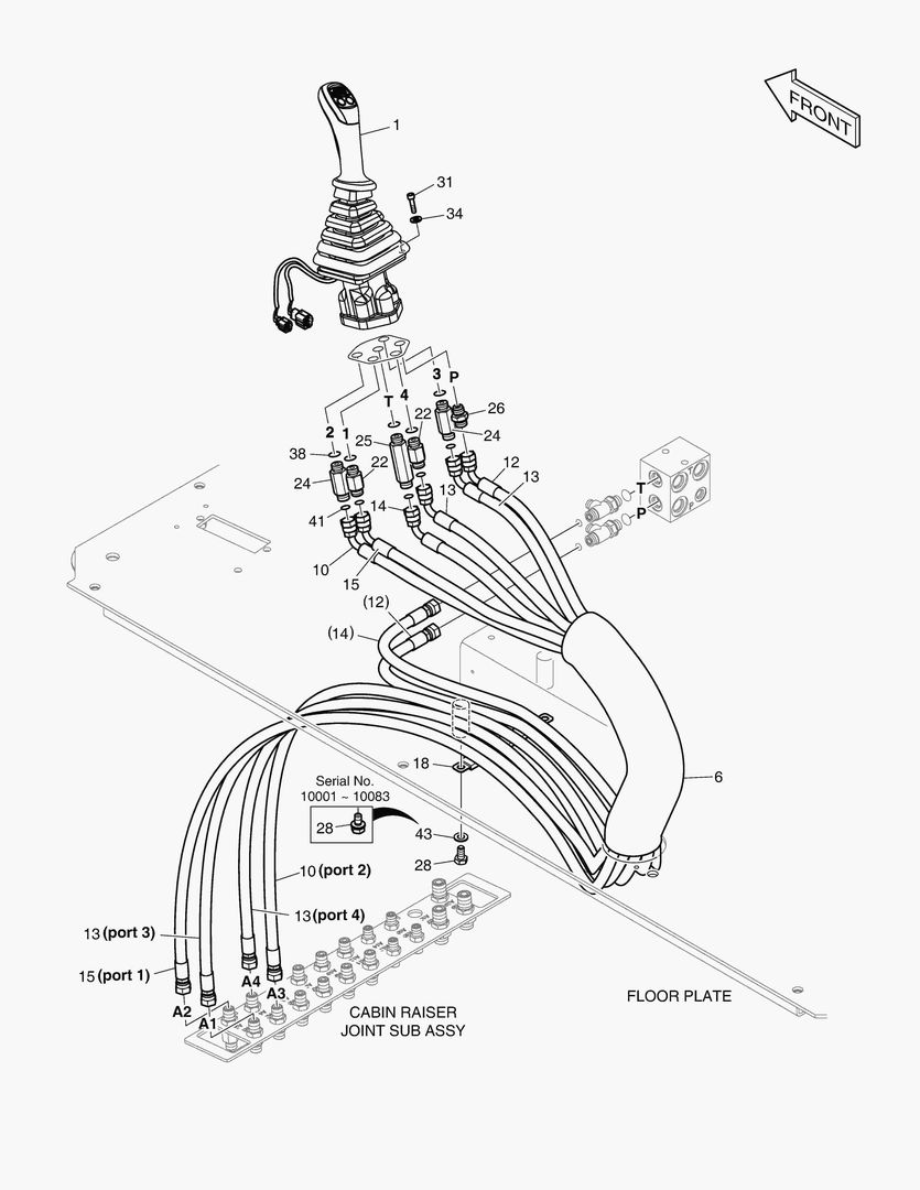 1430 PILOT PIPING(9) - JOYSTICK(L.H)