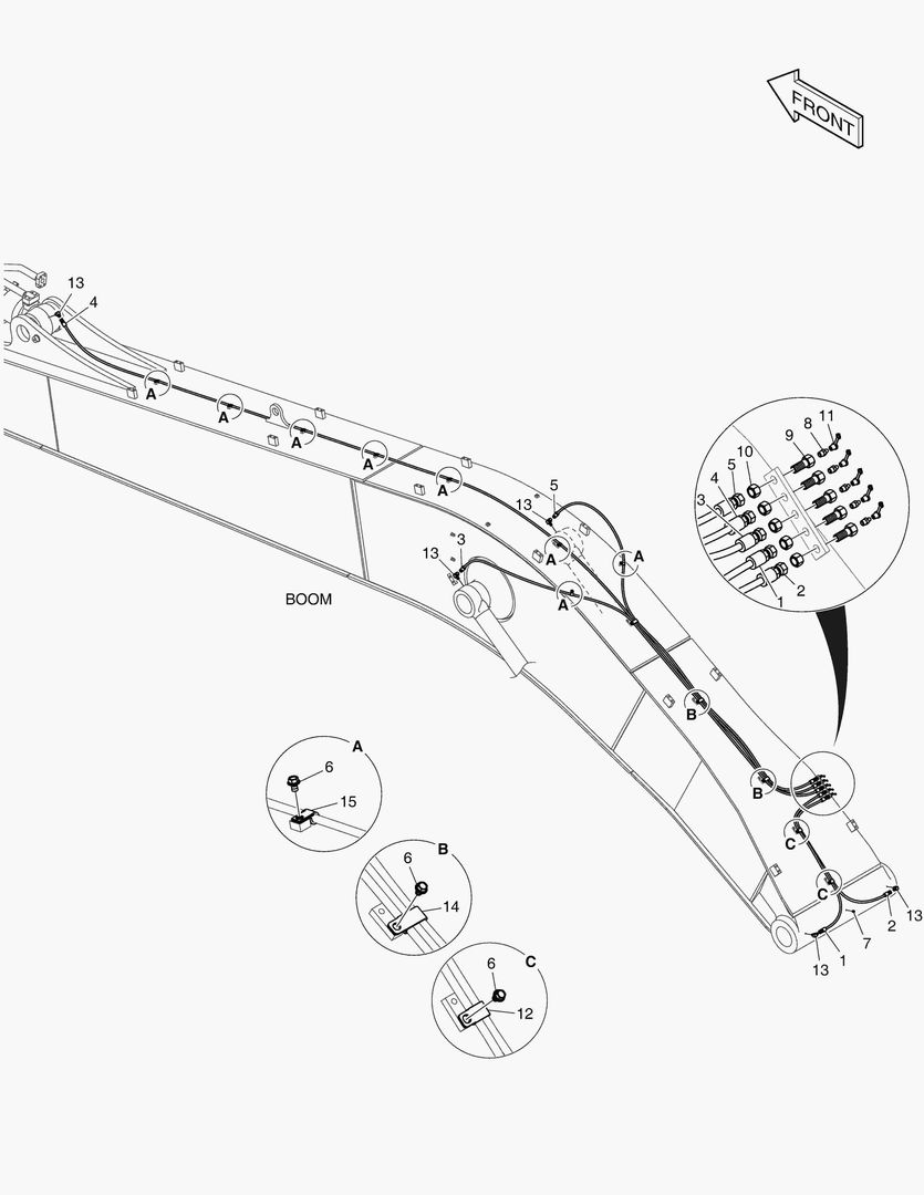 6990 LUBRICATION PIPING - BOOM 11.0m