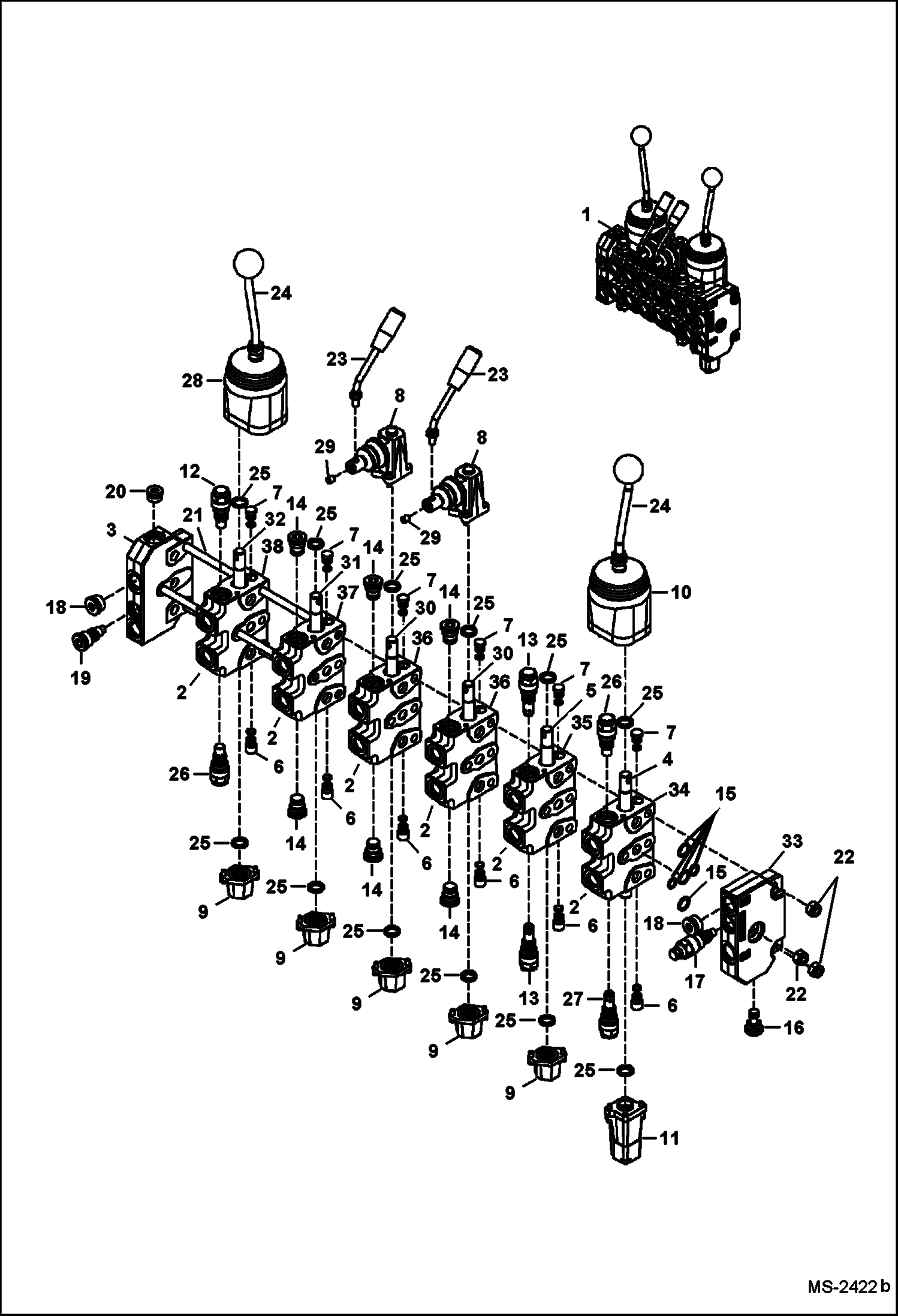 ЭКСКАВАТОР-ПОГРУЗЧИК (РЕГУЛИРУЮЩИЙ КЛАПАН) (С 8 СЕКЦИЯМИ) (607 A5CW)