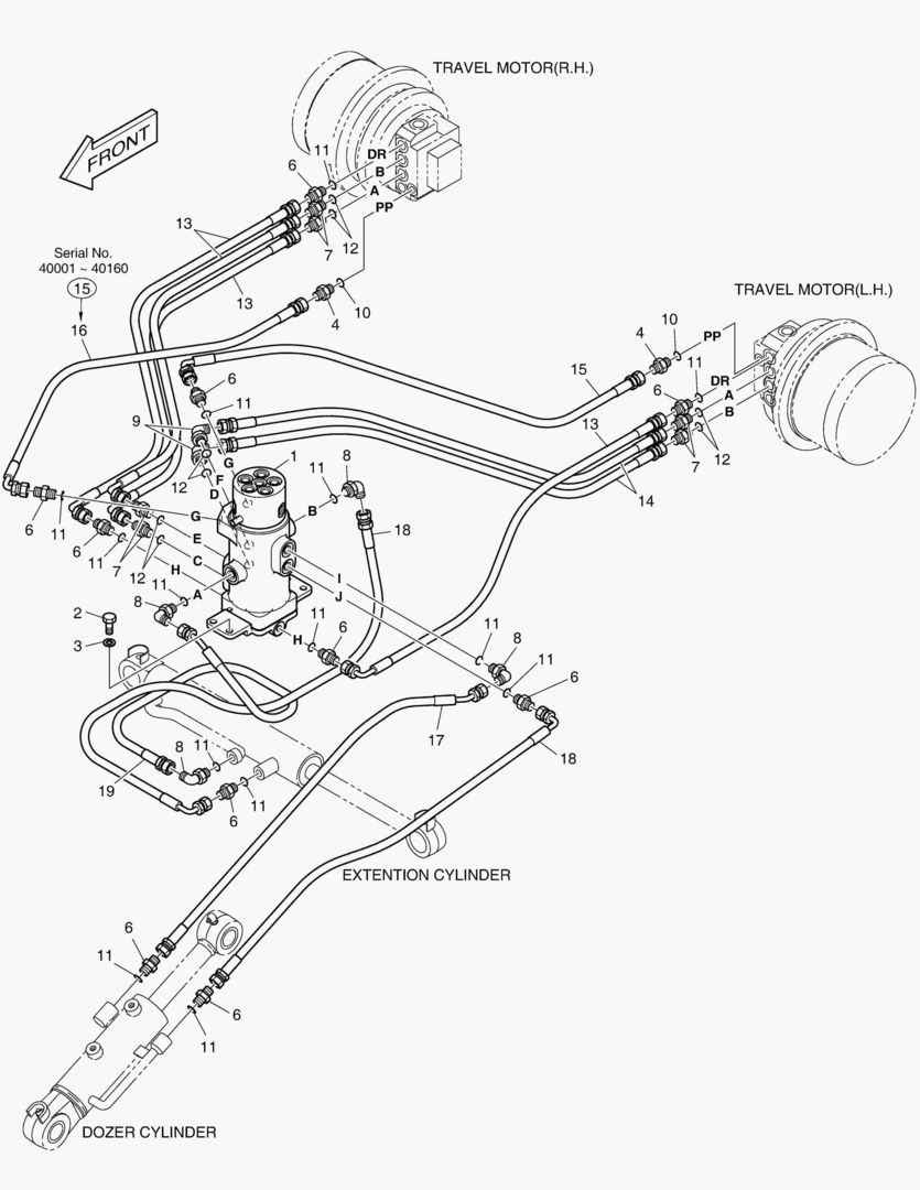 ТРУБОПРОВОД ХОДА - РЕГУЛИРУЕМАЯ ГУСЕНИЦА