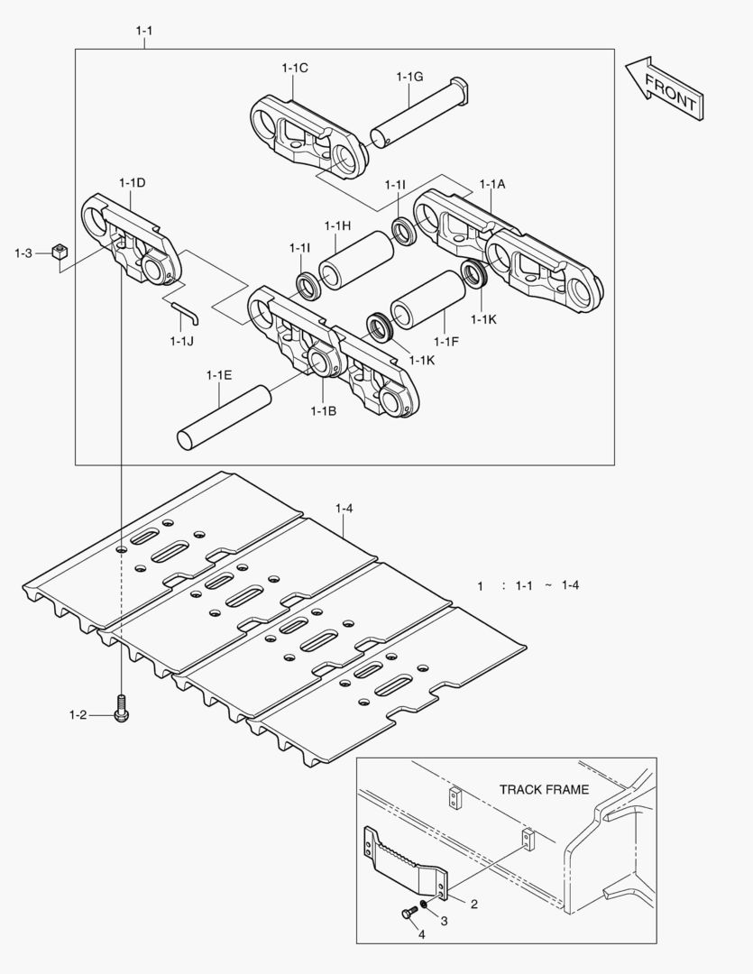 2180 TRACK SHOE ASS`Y - 600G [5001~5064]