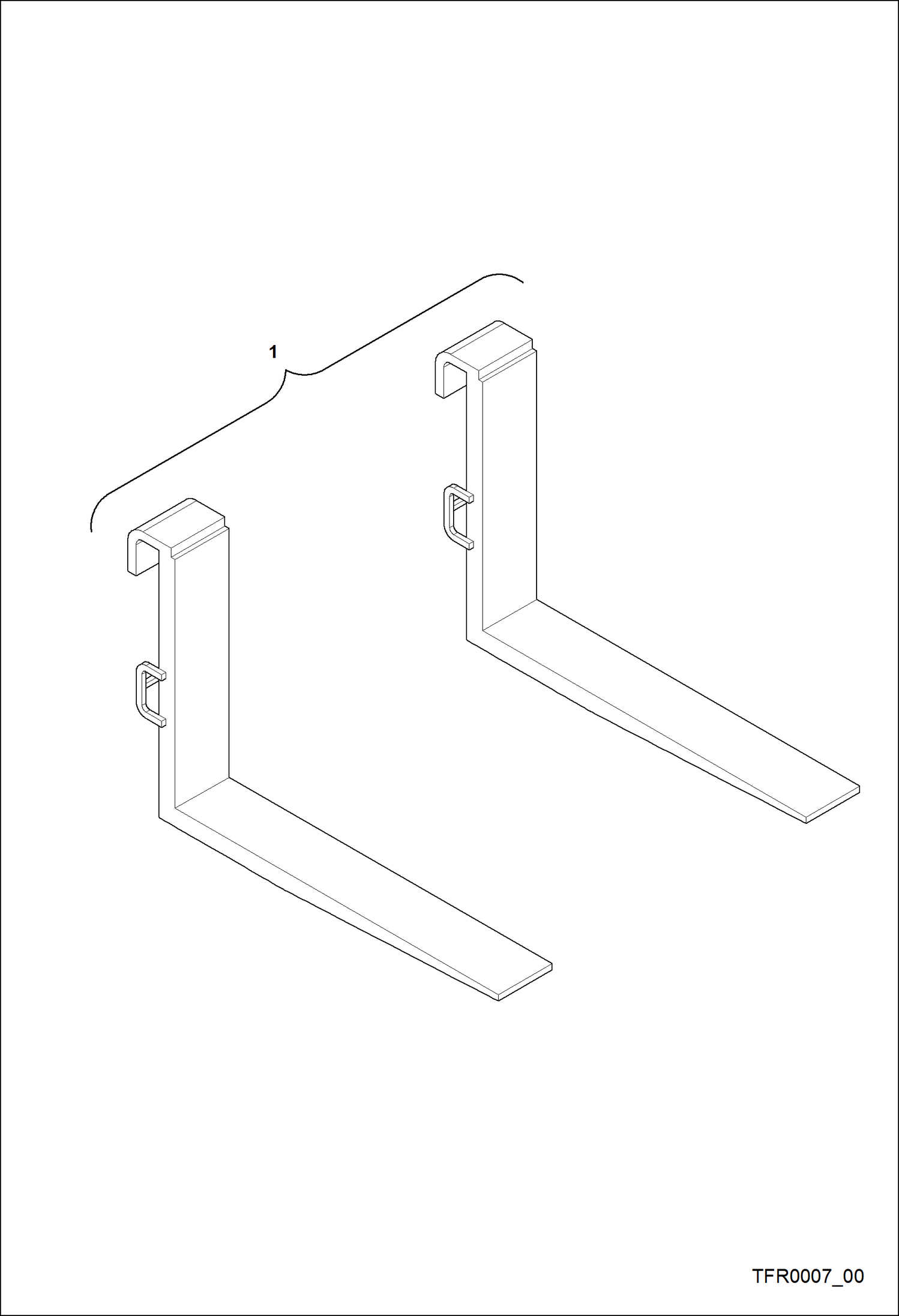 ВИЛЫ L1200 5.0T (2PCS) (BUD1077)