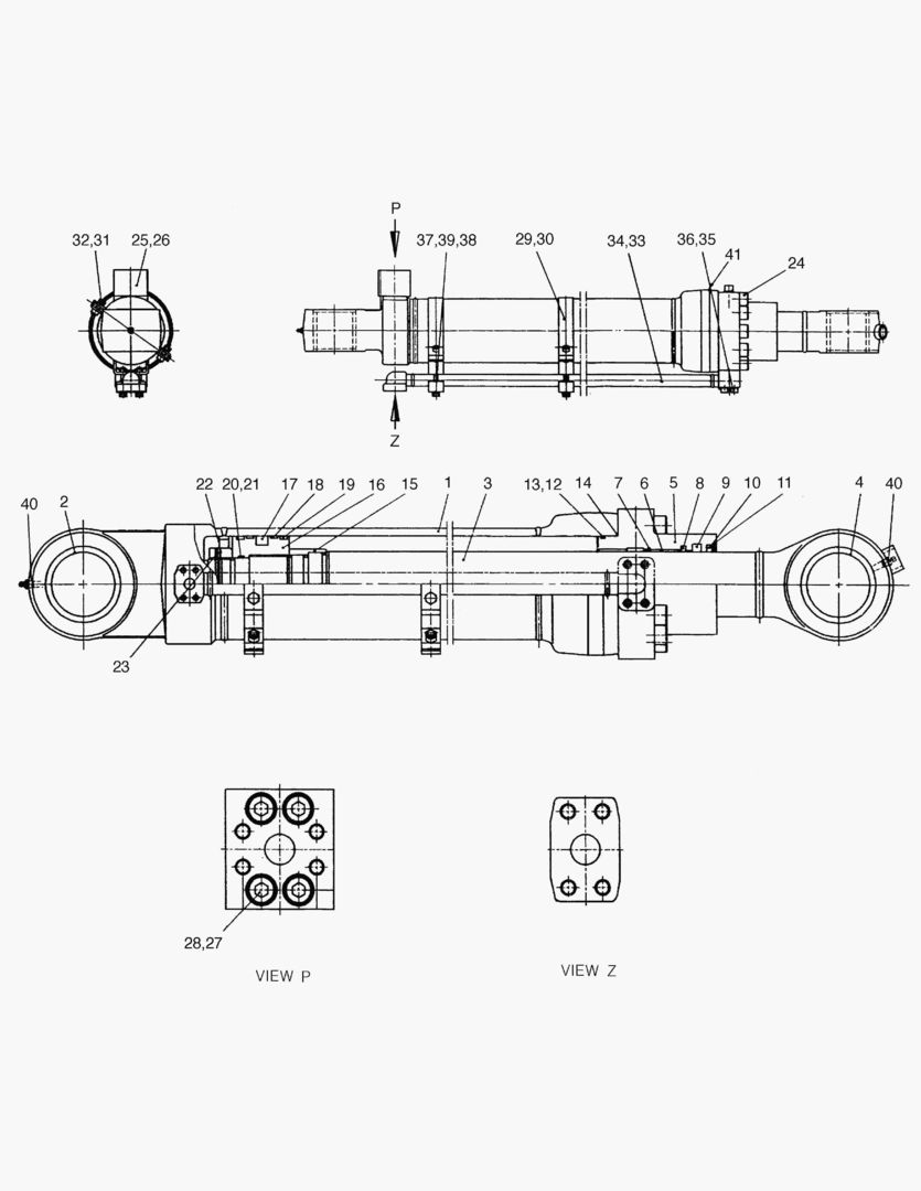 ЦИЛИНДР КОВША-2.4 м РУКОЯТЬ