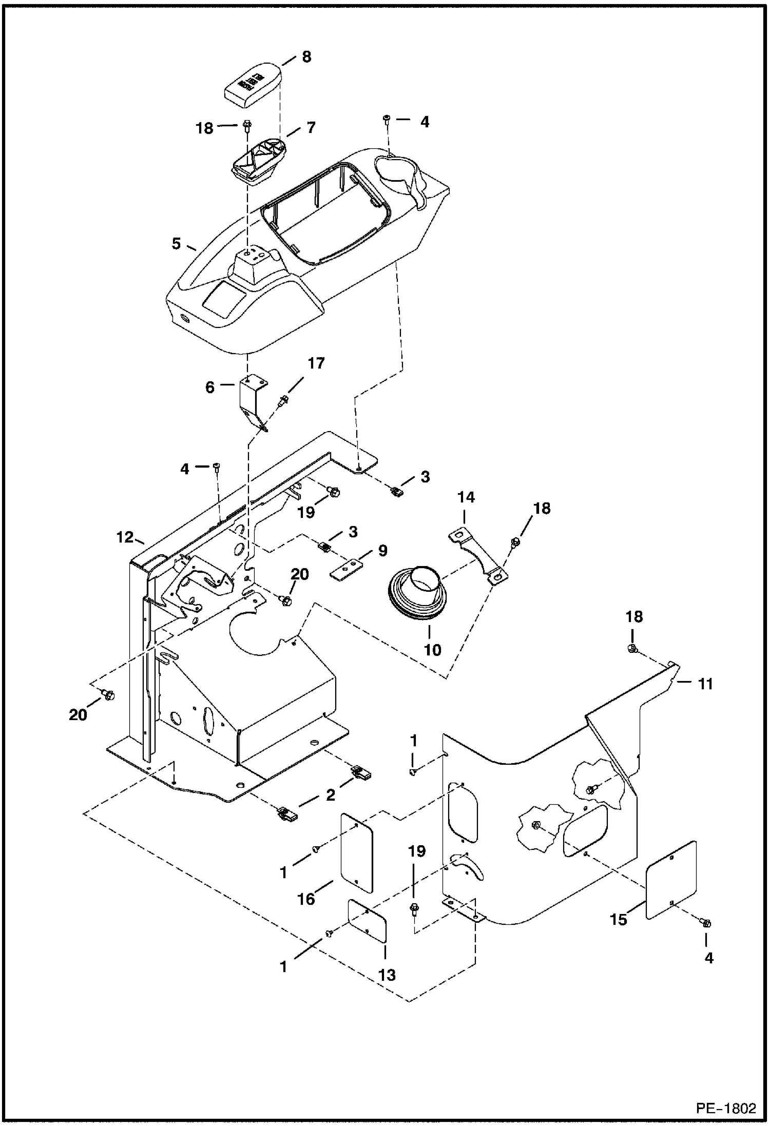 ПРАВОСТОРОННИЙ КОНСОЛЬ (СЕРИЙНЫЙ НОМЕР 562511122 И НИЖЕ)