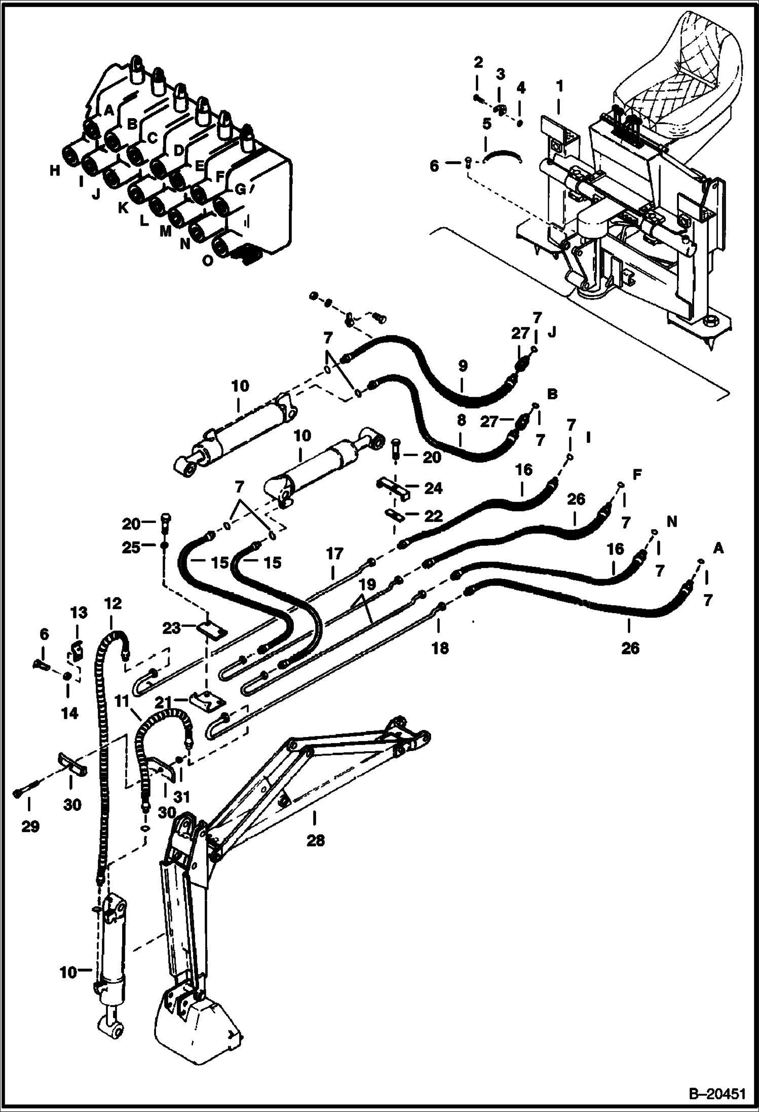 ЭКСКАВАТОР-ПОГРУЗЧИК (СТРЕЛА И ГИДРАВЛИКА РУКОЯТИ СТРЕЛЫ ЧЕРПАКА С НОВЫМ ЦИЛИНДРОМ) (908)