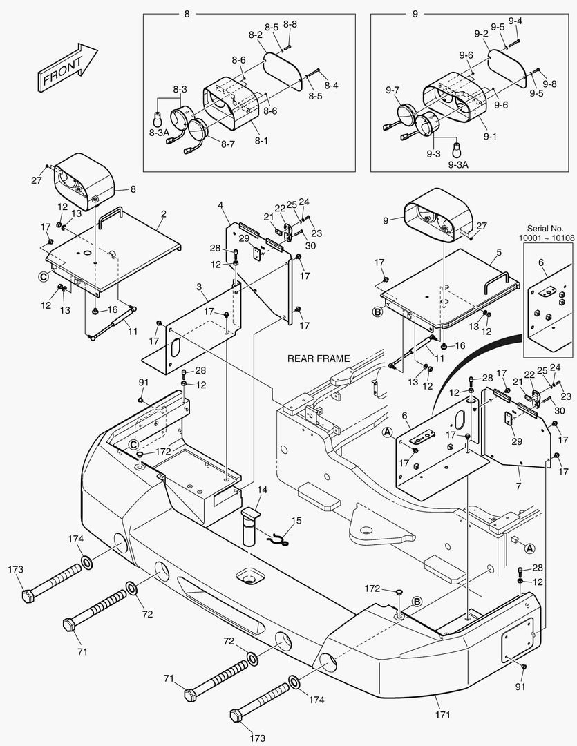 1570 COUNTER WEIGHT & REAR LAMP