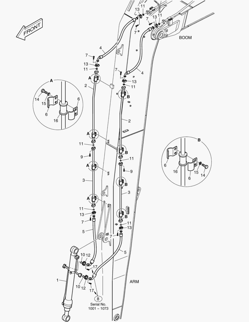 ГИДРОСИСТЕМА РУКОЯТИ - РУКОЯТЬ 6.2 м
