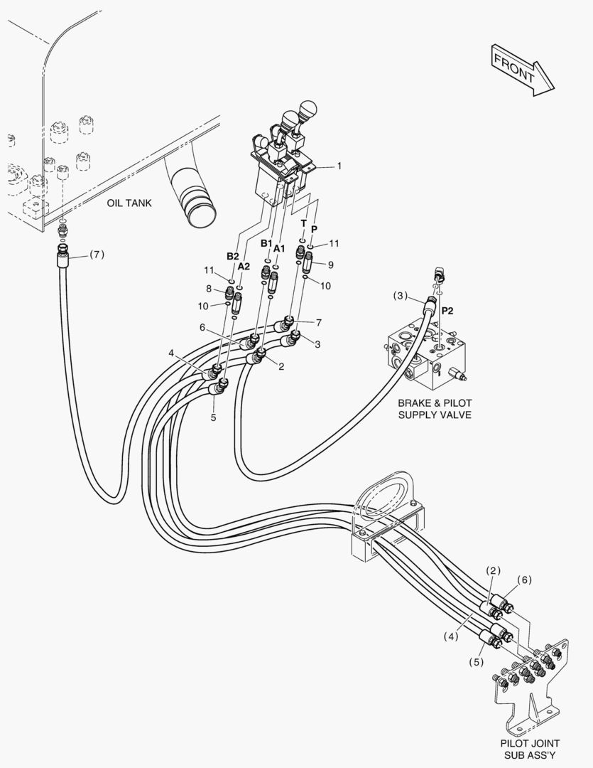 ТРУБОПРОВОД СЕРВОУПРАВЛЕНИЯ - ПАЛЕЦ + 2 КАТУШКИ