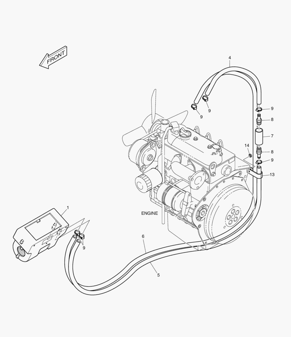 ТУБОПРОВОД ОБОГРЕВАТЕЛЯ - КАБИНА