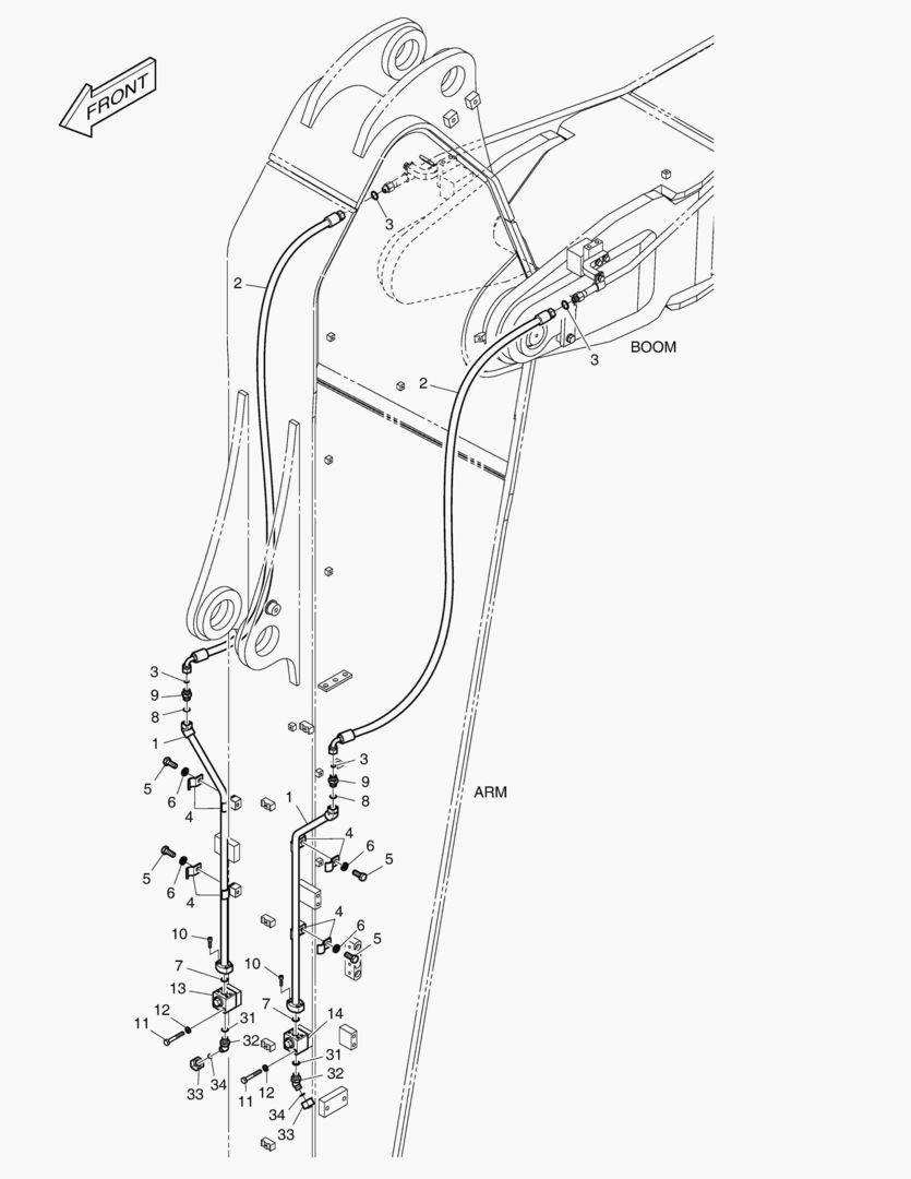 ГИДРОСИСТЕМА РУКОЯТИ - ВРАЩАЮЩИЙСЯ (РУКОЯТЬ 3.95 м)