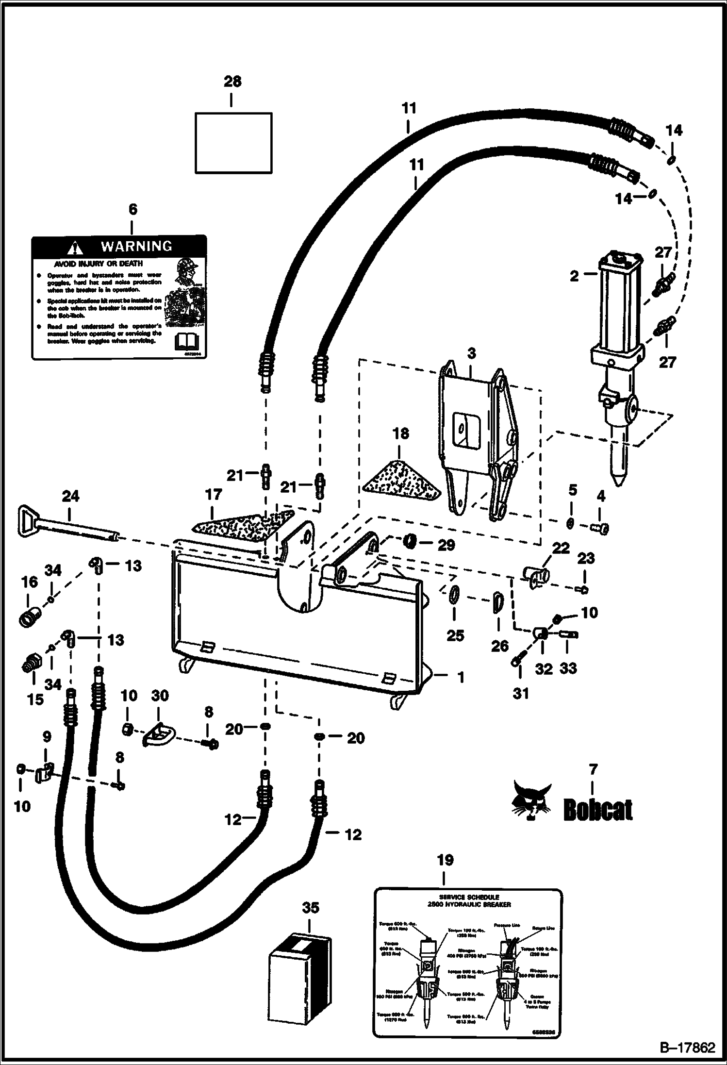 ГИДРОМОЛОТ (ГИДРОМОЛОТ BOB-TACH МОНТАЖ) (2 ПОЛОЖЕНИЯ) (1250)