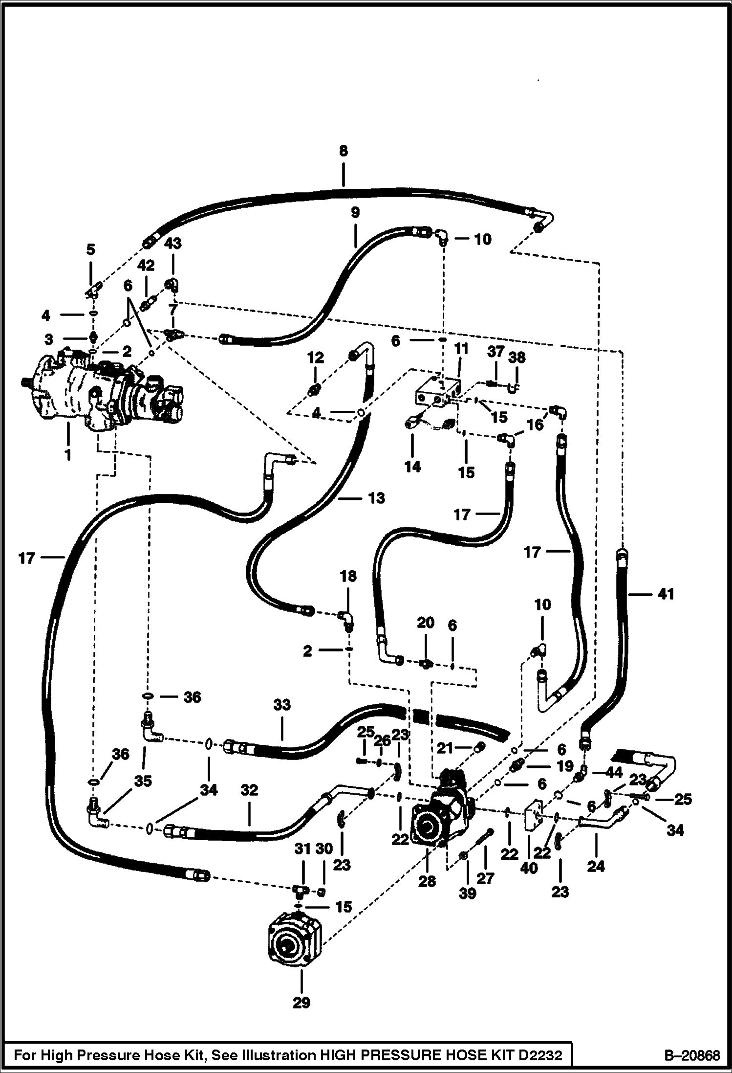 СХЕМА ГИДРОСТАТИЧЕСКОЙ СИСТЕМЫ СЕРИЙНЫЙ НОМЕР 12164 И НИЖЕ
