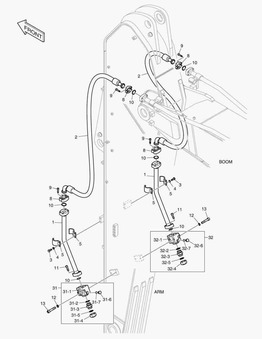 6860 ARM PIPING - ONE & TWO WAY(ARM 3.75m)