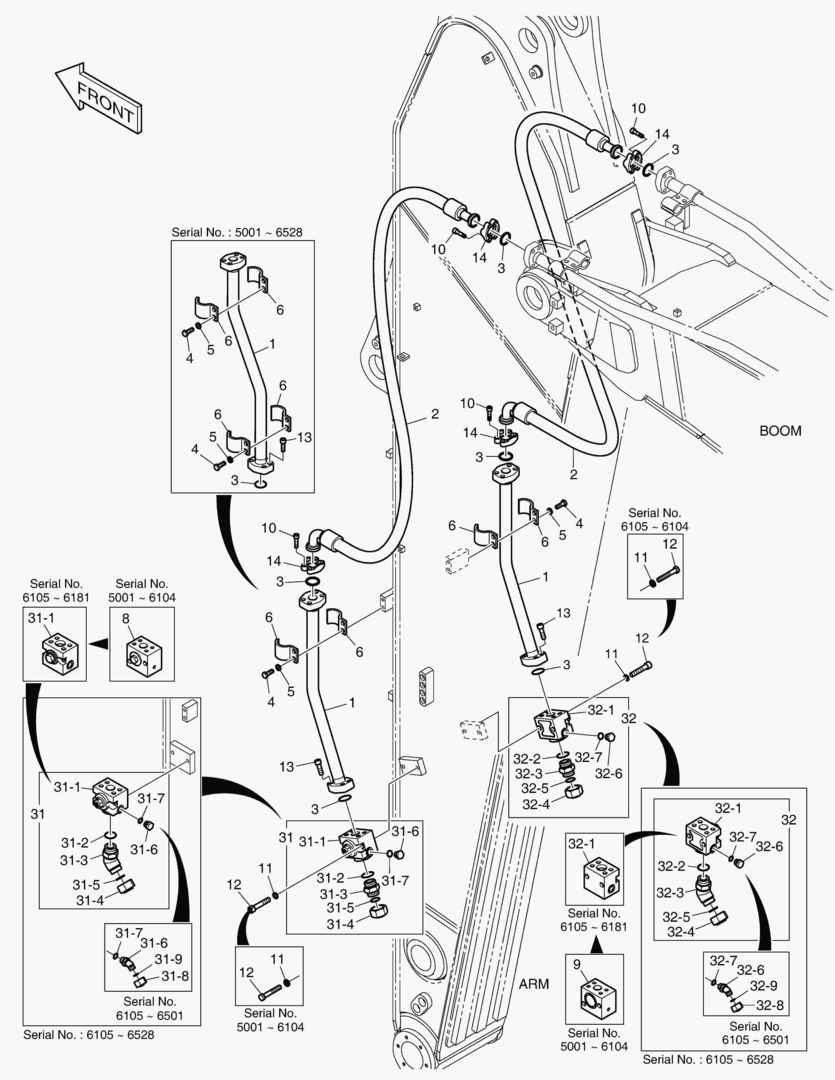 6870 ARM PIPING - ONE & TWO WAY(ARM 3.95m)