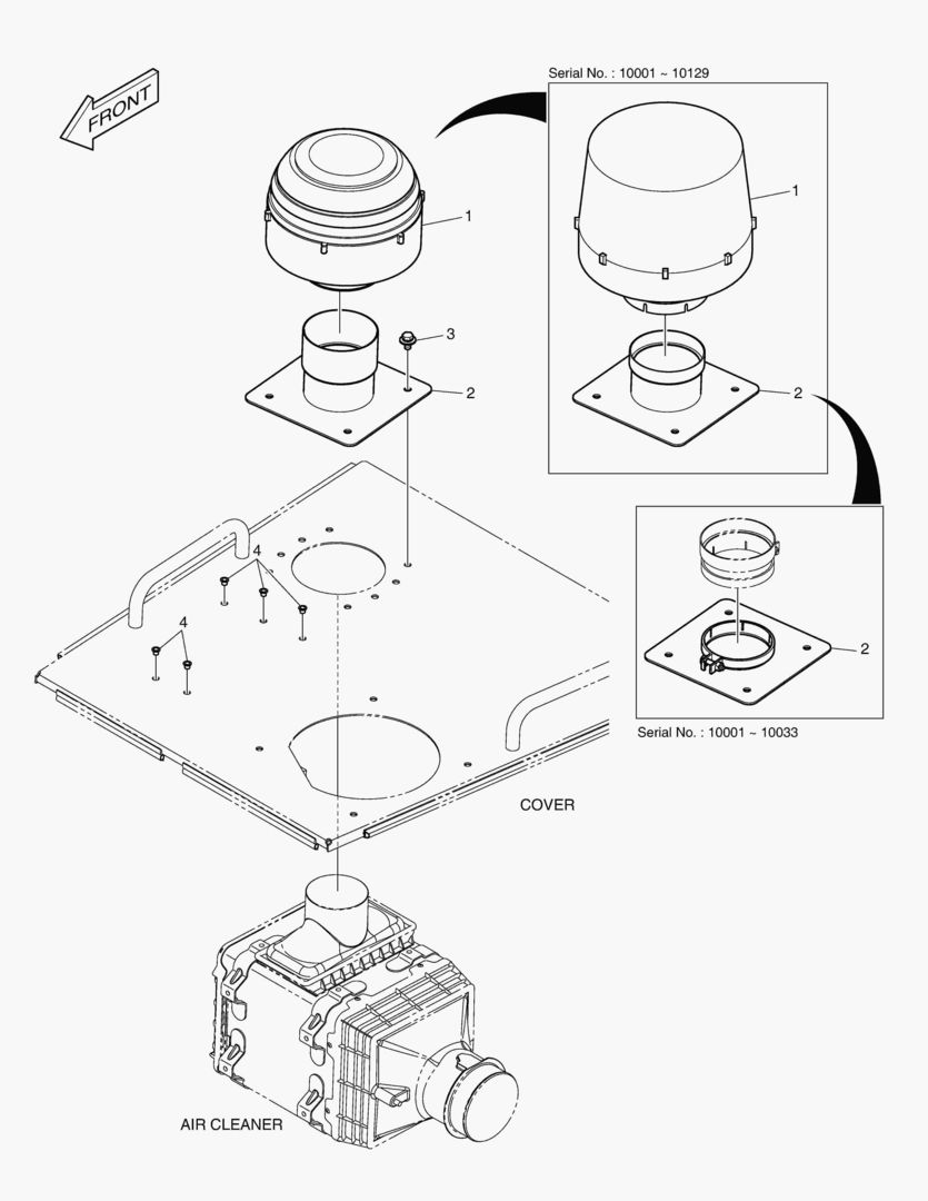 Схема 1160 AIR CLEANER - PRE CLEANER [10001~10261]