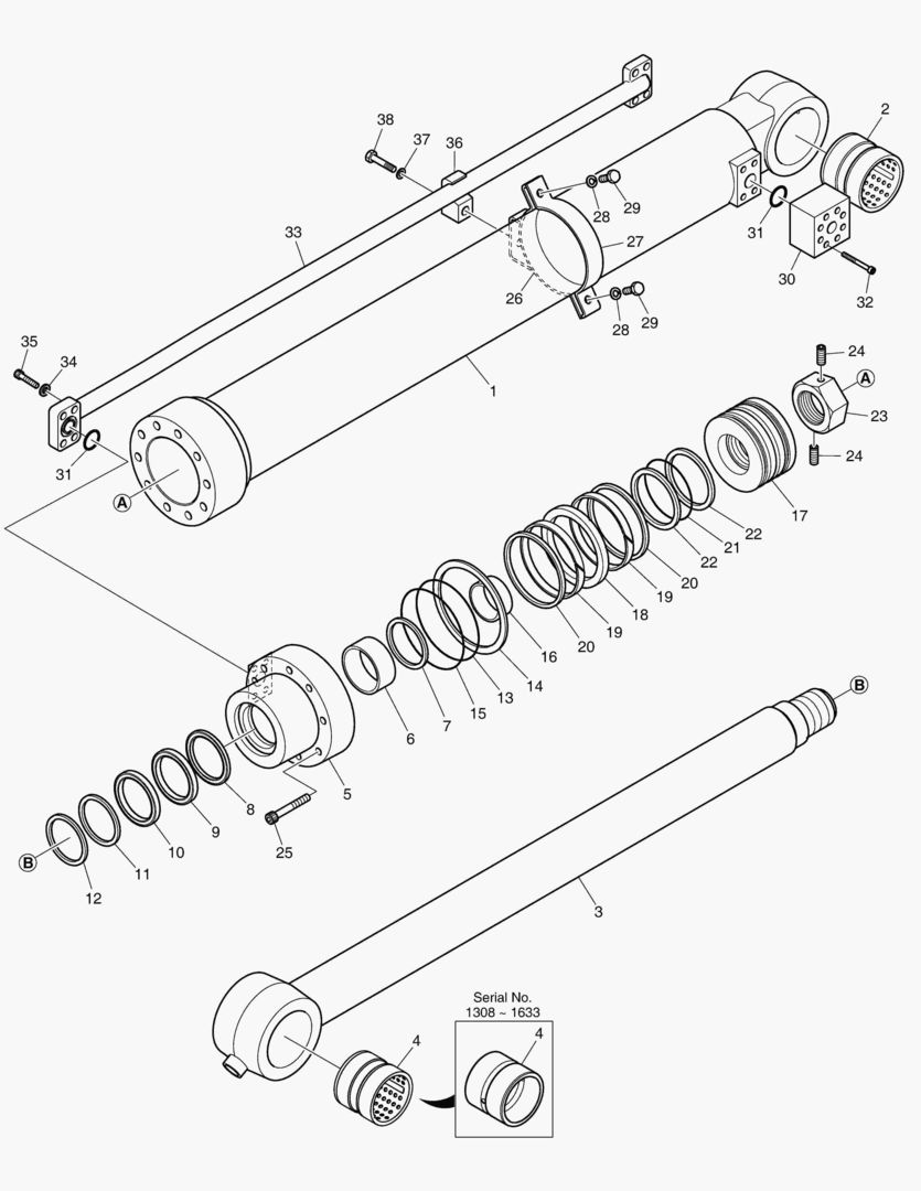 4291 BUCKET CYLINDER - ARM 2.4m [1308~]