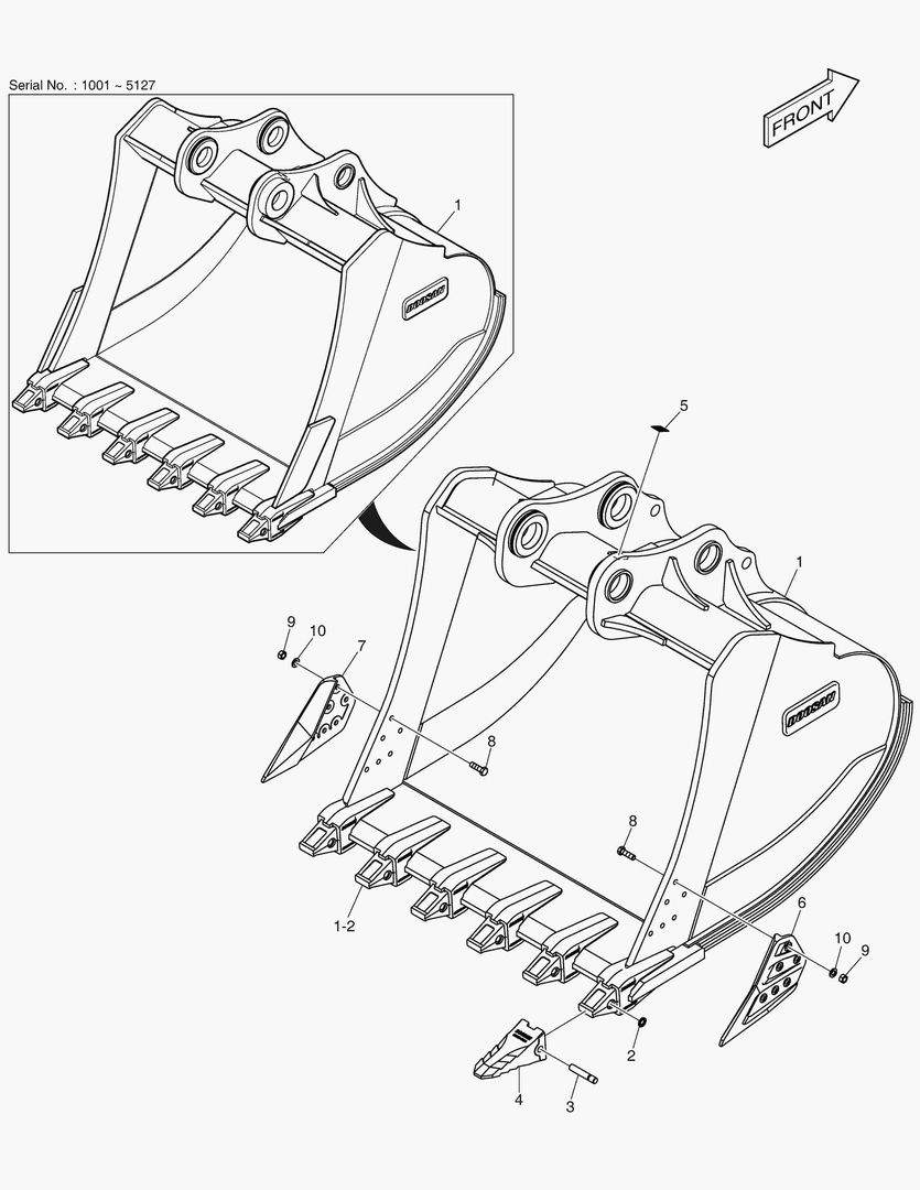 7180 BUCKET ASS`Y - 4.43mВі - H CLASS [5001~5133]