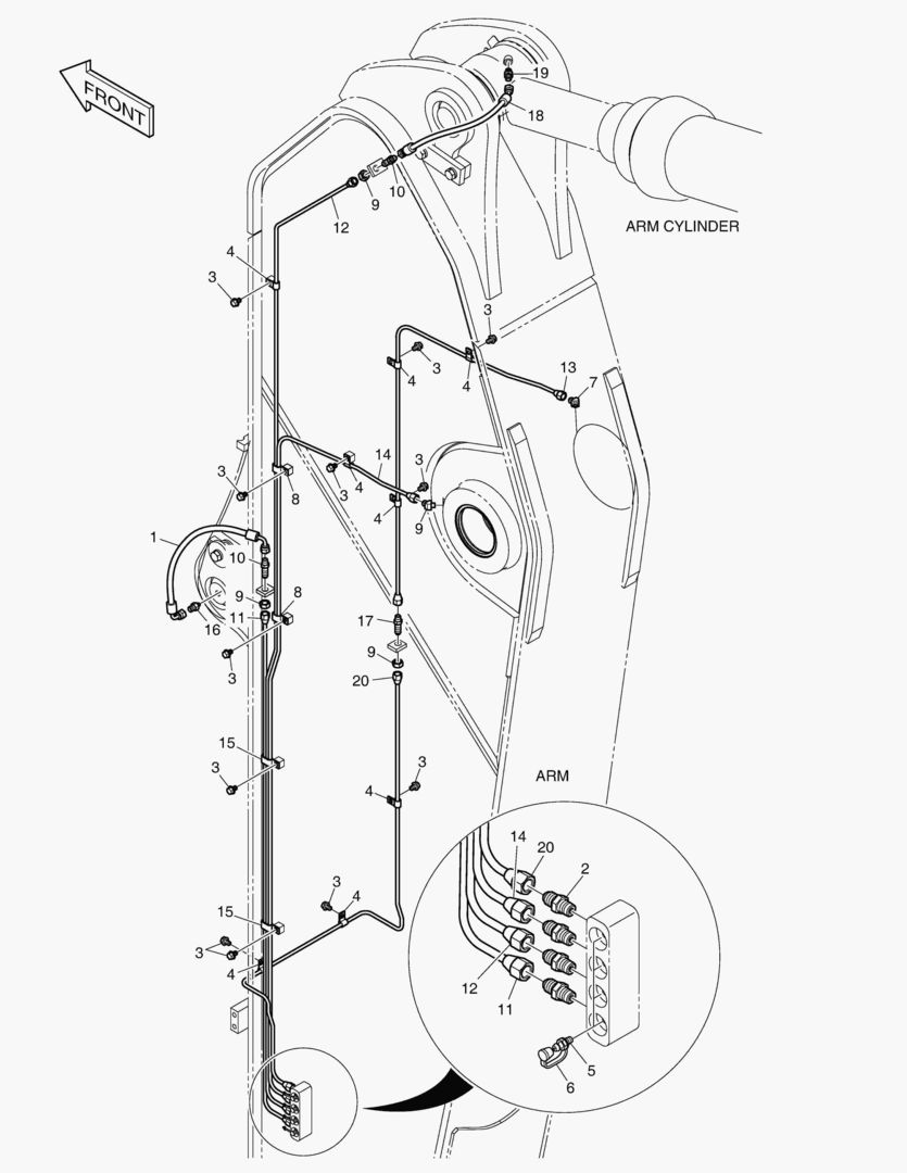 ТРУБОПРОВОД СМАЗОЧНОЙ СИСТЕМЫ - РУКОЯТЬ 3.98 м