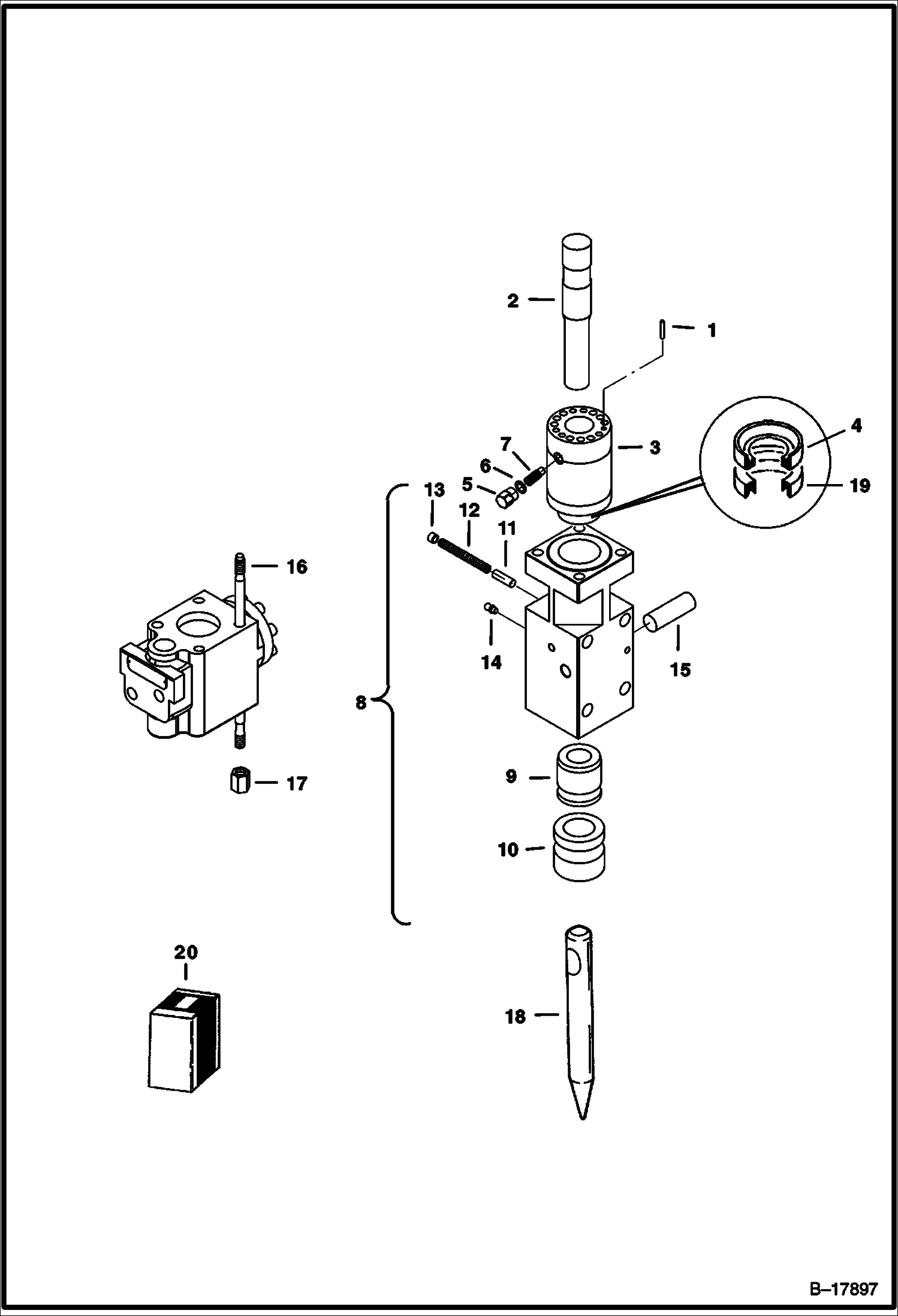ГИДРОМОЛОТ (НИЖНИЙ КОРПУС) (B700) (ИСПОЛЬЗУЕТСЯ НА 322, 325, 328)