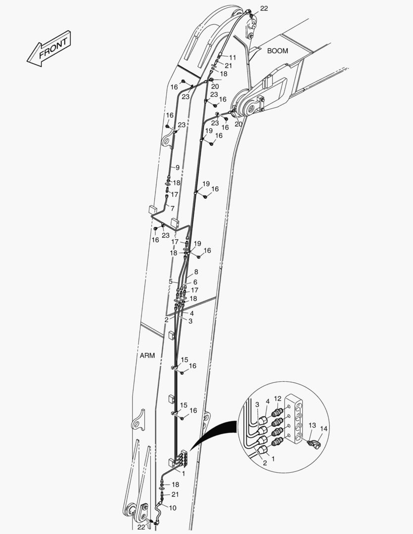 ТРУБОПРОВОД СМАЗОЧНОЙ СИСТЕМЫ - РУКОЯТЬ 6.2 м