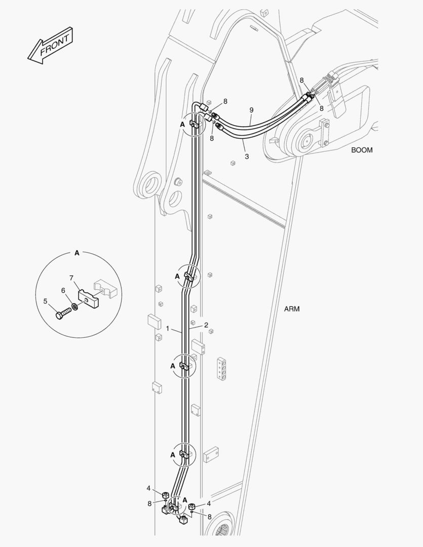 6830 ARM PIPING - QUICK CLAMP(ARM 3.35m)