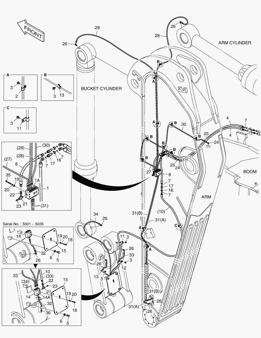 6590 LUBRICATION PIPING - ARM 2.9m [5001~5084]
