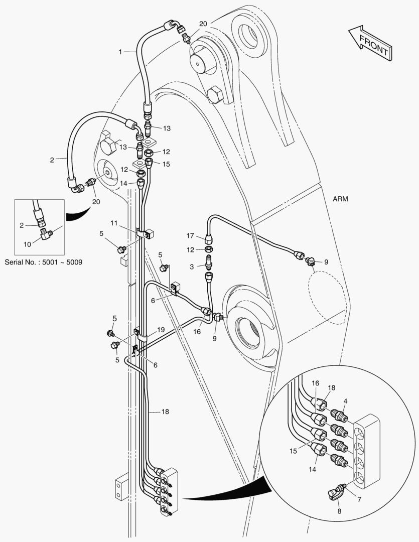 ТРУБОПРОВОД СМАЗОЧНОЙ СИСТЕМЫ - РУКОЯТЬ 2.4 м