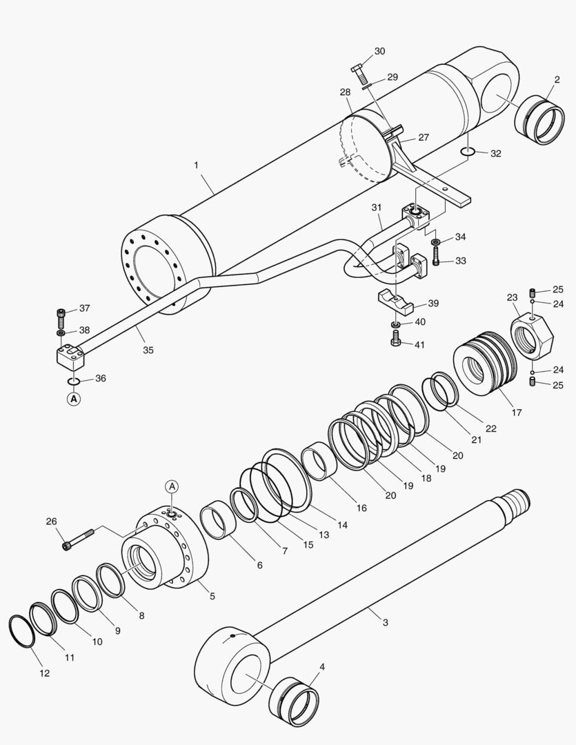 ЦИЛИНДР СТРЕЛЫ - ПРАВОСТОРОННИЙ