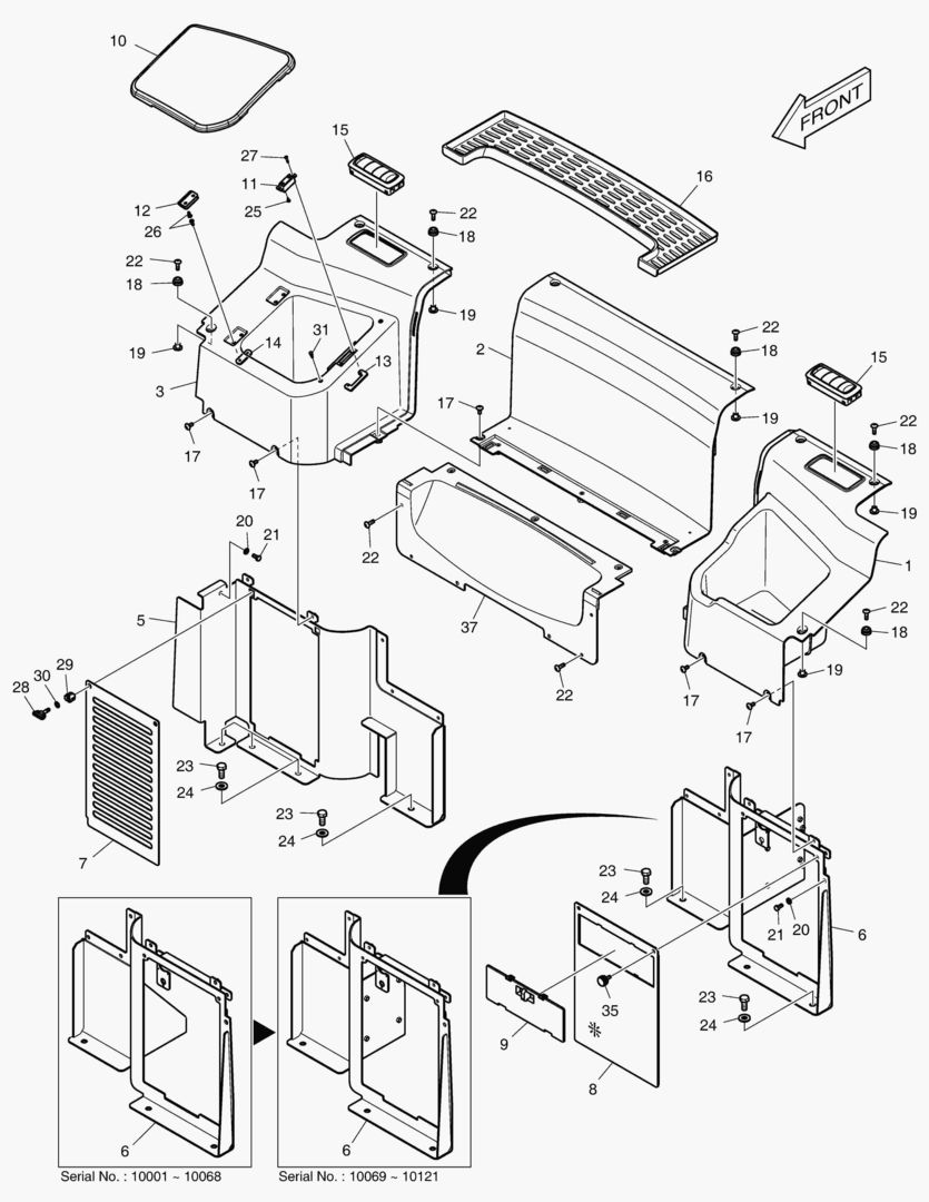 КРЫШКА В СБОРЕ - ЗАДНЯЯ