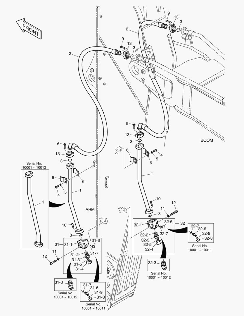 7020 ARM PIPING - ONE & TWO WAY(ARM 3.98m)