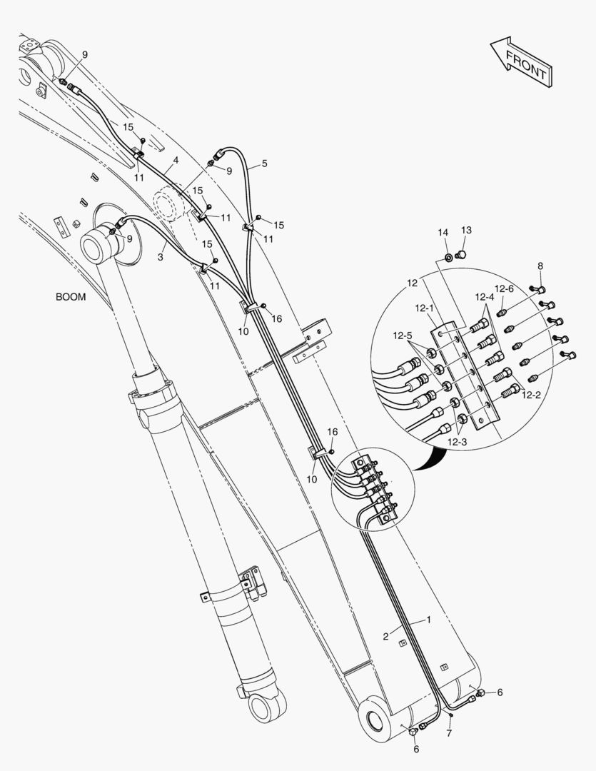 3140 LUBRICATION PIPING - BOOM 4.6m [5001~5842]