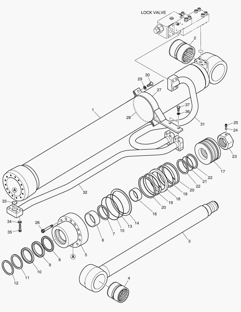 ЦИЛИНДР СТРЕЛЫ(ПРАВОСТОРОННИЙ)-ГИДРОЗАМОК