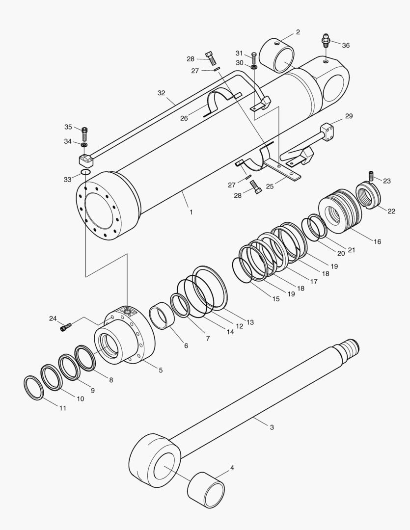 ЦИЛИНДР СТРЕЛЫ(ЛЕВОСТОРОННИЙ)-E.D-ГИДРОЗАМОК