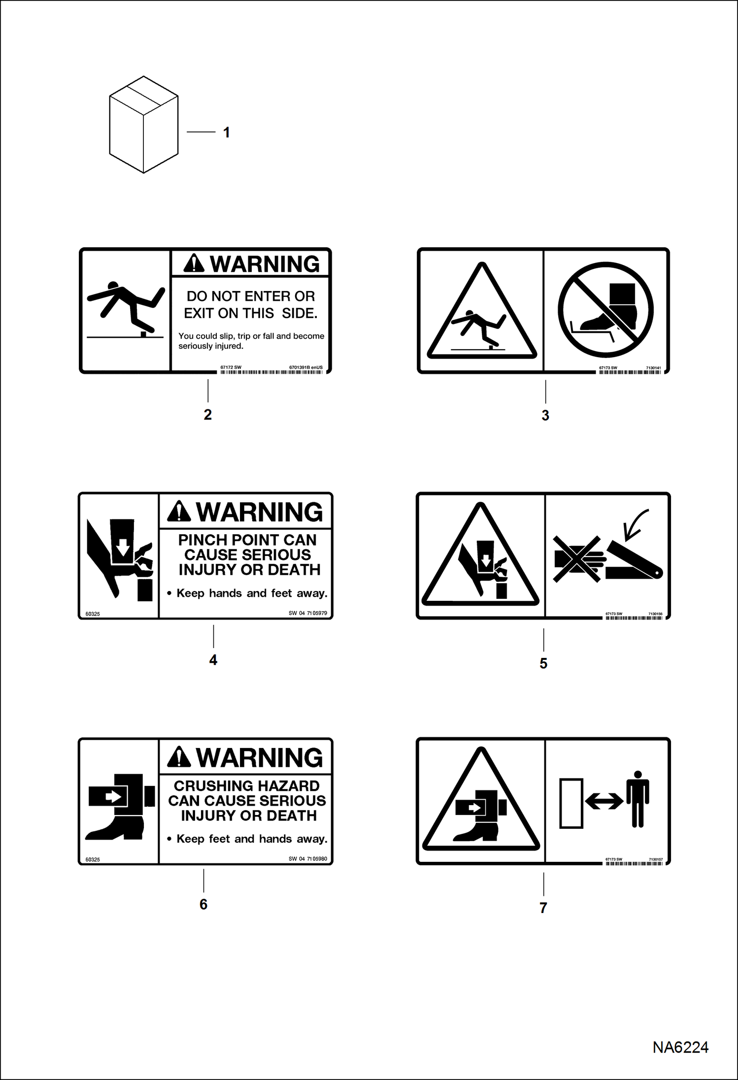 БУЛЬДОЗЕР (ПРЕДУПРЕЖДАЮЩИЕ ТАБЛИЧКИ) (БЕЗ ТЕКСТА) (96-- 2244)