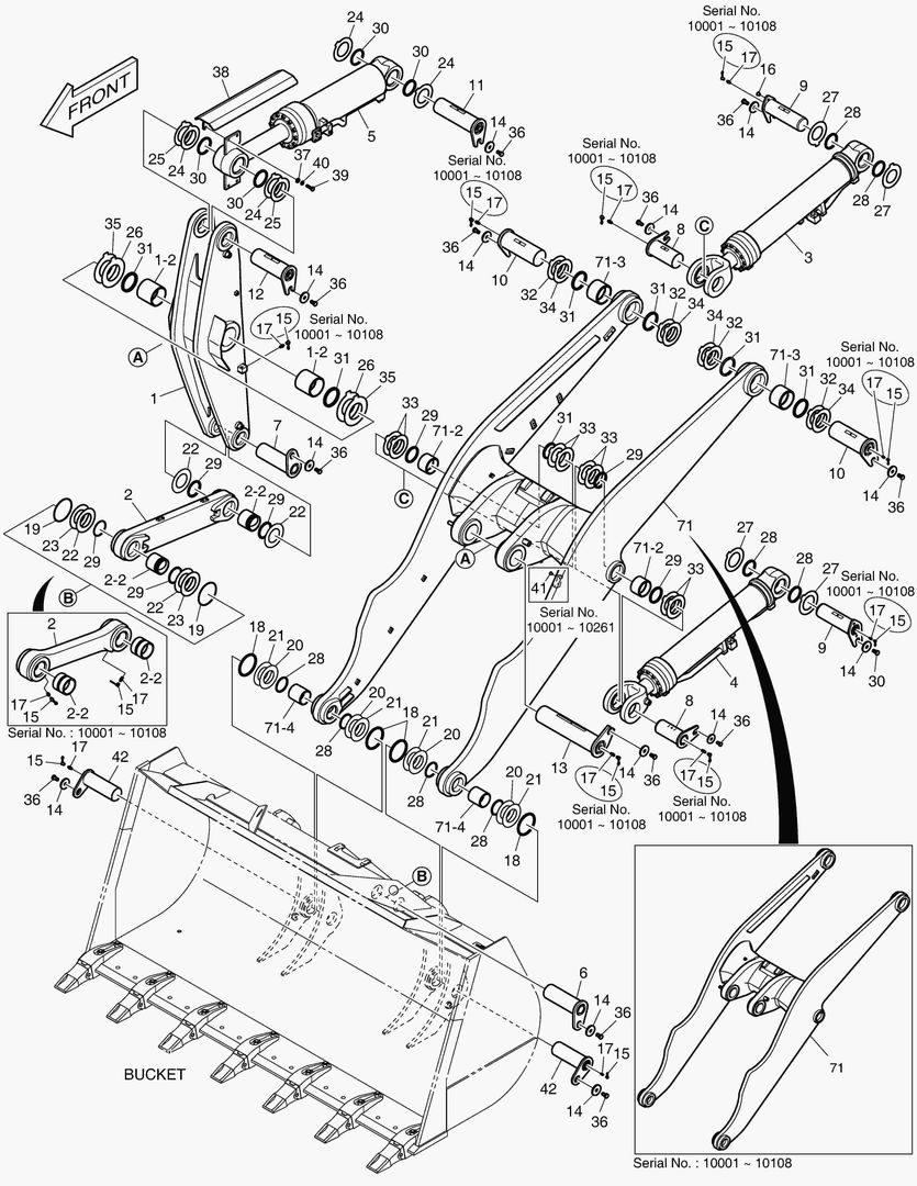 РУКОЯТЬ ПОГРУЗЧИКА В СБОРЕ - ДЛИННАЯ СТРЕЛА