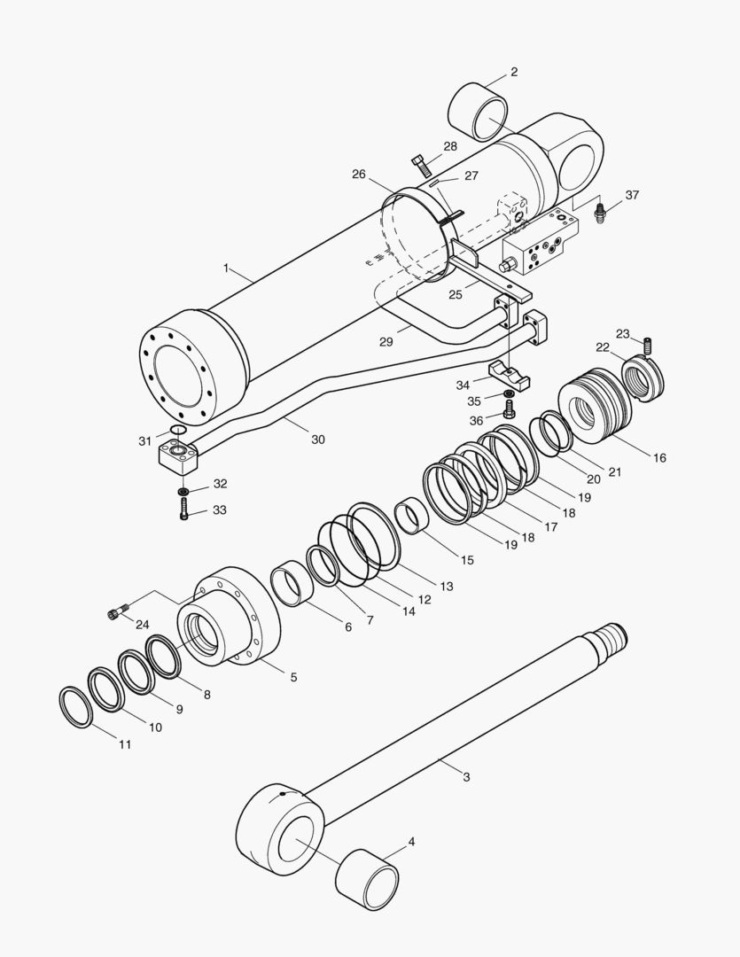 ЦИЛИНДР СТРЕЛЫ(ПРАВОСТОРОННИЙ)-ГИДРОЗАМОК