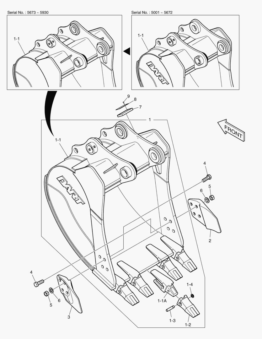 6890 BUCKET ASS`Y - 0.44гЋҐ (33`) - SIDE PIN [5001~6230]